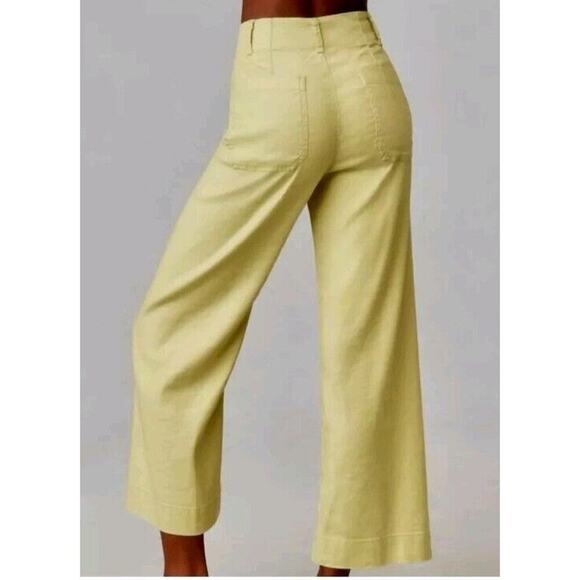 Anthropologie Maeve Colette Linen Wide-Leg Pants Sz 26 Lime GreenNWTS - Picture 2 of 6